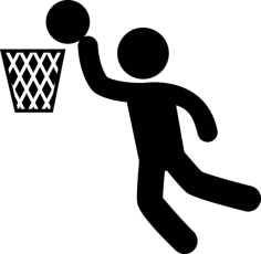 Basketball Player Scoring Sticker Svg Vector, Free Vectors File
